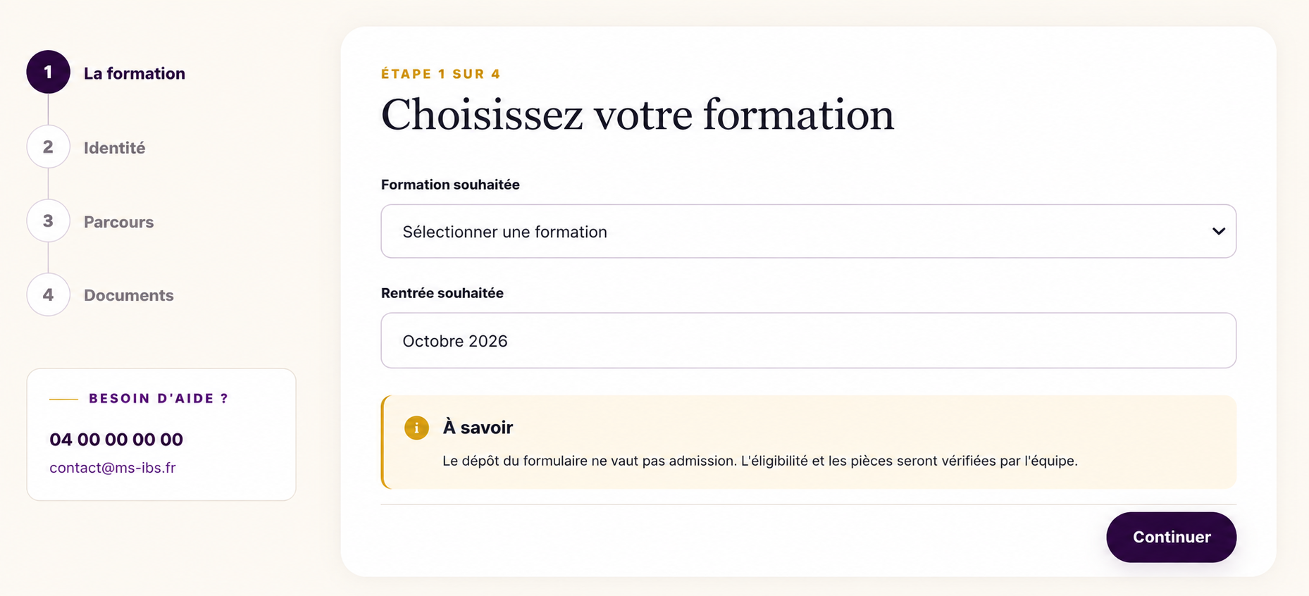 Conception et développement du site de MS International Business School — vue 3
